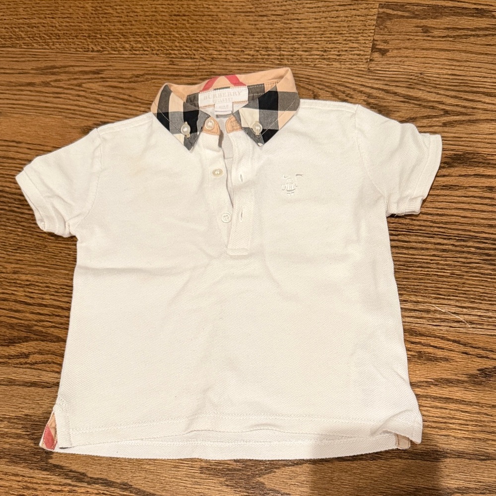 Burberry Kids Polo with Checkered Collar